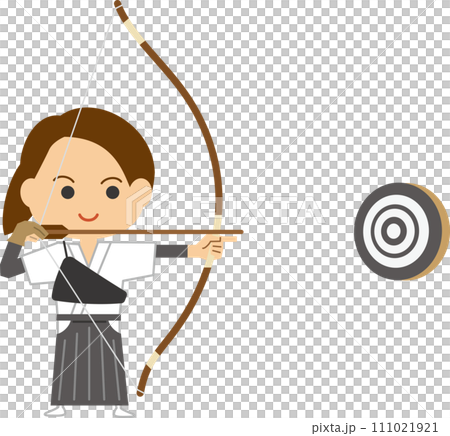 女子弓道選手のイメージイラスト 111021921
