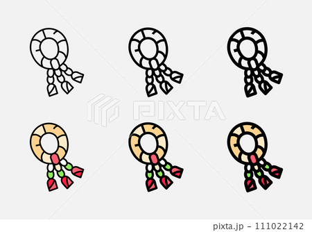 thai flowers garland filled outline and line icon various weight linear stroke thai flowers garland filled outline and line icon various weight linear stroke 111022142