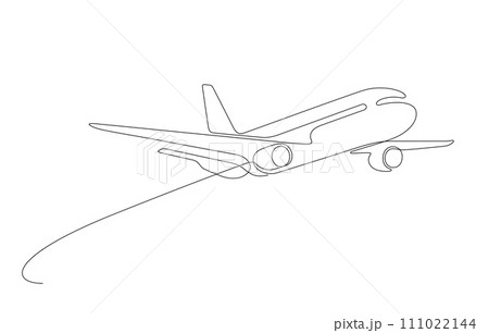 flying airplane minimalist continuous one line drawing vector flying airplane minimalist continuous one line drawing vector 111022144