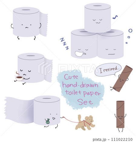 可愛い手描きのトイレットペーパーのセット 可愛い手描きのトイレットペーパーのセット 111022210