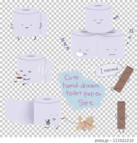 可愛い手描きのトイレットペーパーのセット 可愛い手描きのトイレットペーパーのセット 111022210
