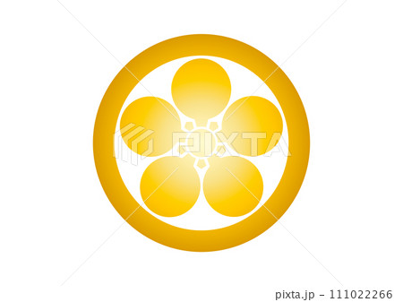 丸に加賀梅鉢ゴールド 111022266