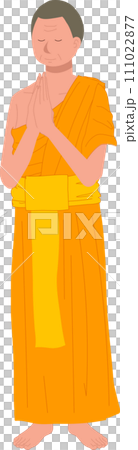 Full length standingThai monk praying. Full length standingThai monk praying. 111022877