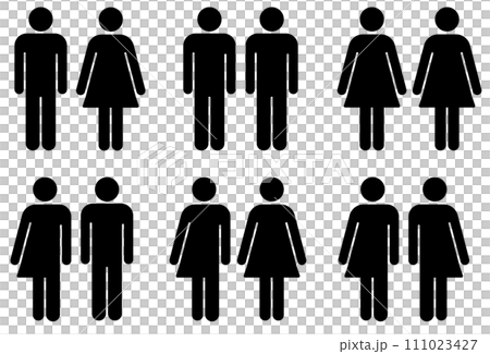 LGBTQ icon black and white monochrome illustration material 111023427