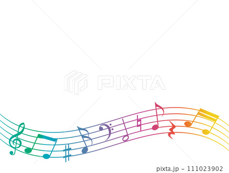 流れる音符　カラフル 111023902