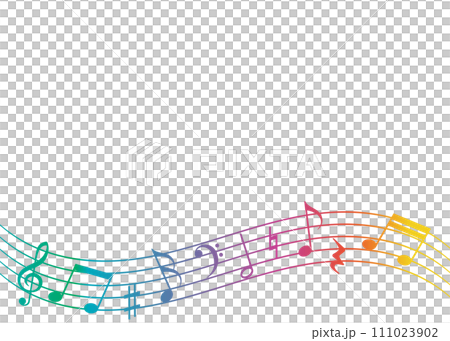 流れる音符　カラフル 111023902