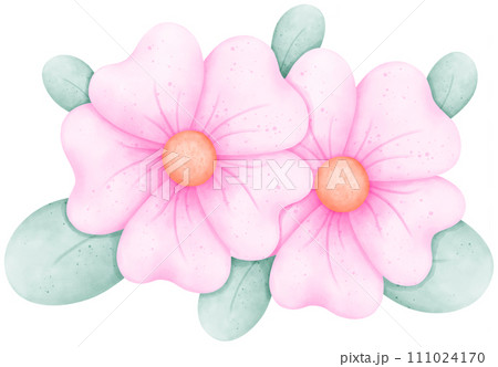 Hand-Drawn Watercolor flower Clipart: Create Beautiful Floral Designs with Ease	 111024170