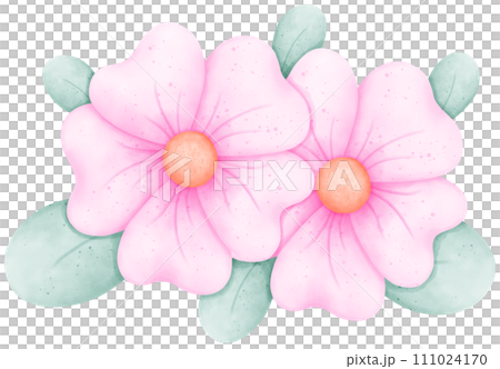 Hand-Drawn Watercolor flower Clipart: Create Beautiful Floral Designs with Ease	 111024170