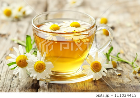 AI-generated content. Herbal tranquility chamomile tea infusion 111024415