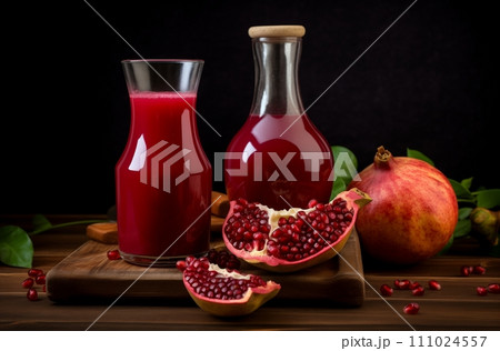AI-generated content. Pomegranate juice still life 111024557