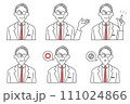 様々な表情の白衣を着た男性のアバターイラストセット 111024866