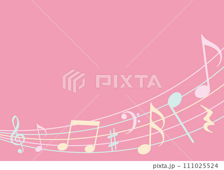音符　パステルカラー　イラスト 111025524
