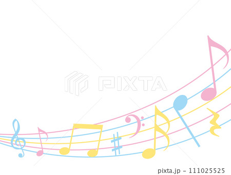 音符　パステルカラー　イラスト 111025525