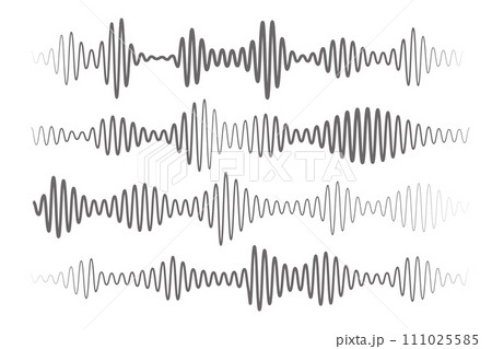 Sound audio wave. Music voice and radio frequency lines. Graphic equalizer and digital volume illustration. Vector abstract pulse 111025585