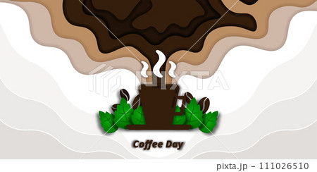 International day of coffee banner background International day of coffee banner background 111026510