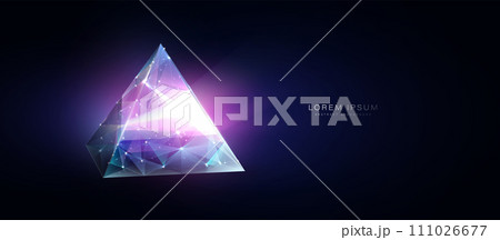 Prism with Light rays. Crystal, Diamond. Rainbow colors. Low poly wireframe, lines, and triangles, point connecting network. Illustration vector Prism with Light rays. Crystal, Diamond. Rainbow colors. Low poly wireframe, lines, and triangles, point connecting network. Illustration vector 111026677