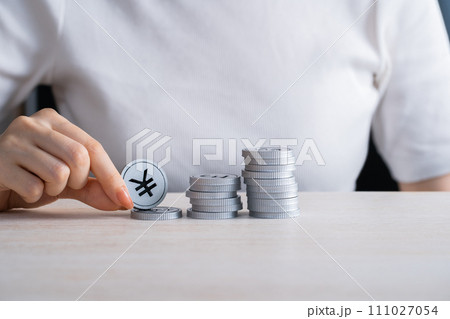 円の通貨イメージ(銀貨) 円の通貨イメージ(銀貨) 111027054