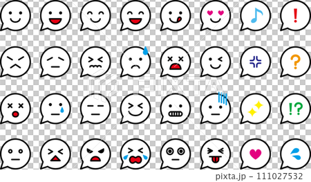 語音氣泡臉圖示臉部表情集 111027532