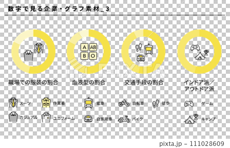 由numbers_3、向量設定的公司和圖表材料 111028609