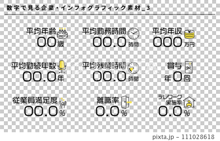 公司資訊圖表材料由numbers_3、向量 公司資訊圖表材料由numbers_3、向量 111028618