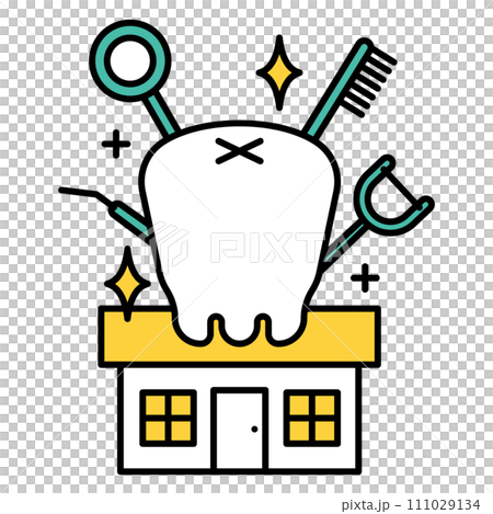 Simple line drawing dentist illustration Simple line drawing dentist illustration 111029134