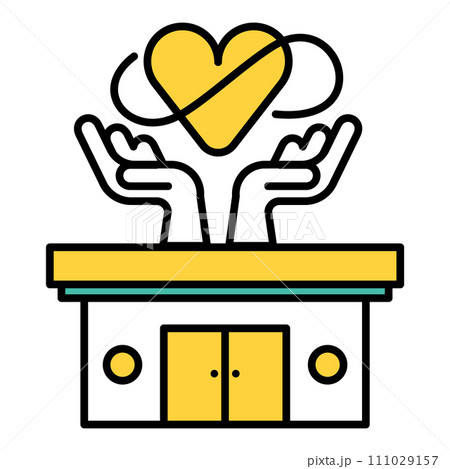 シンプルな線画のメンタルクリニックのイラスト 111029157