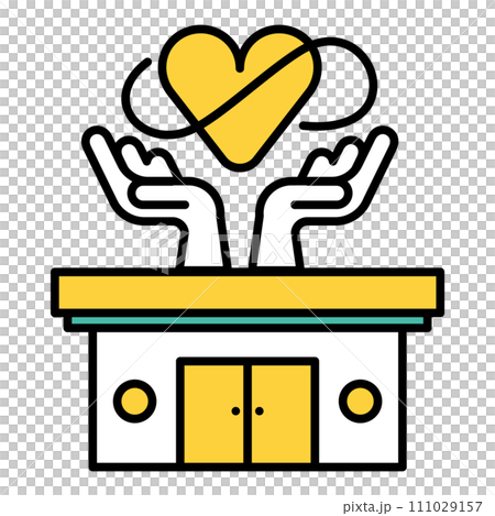 シンプルな線画のメンタルクリニックのイラスト 111029157