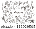 いろいろな野菜の線画イラストセット 111029505