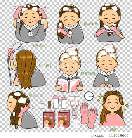 一個女人在做泡泡式自著色_可愛簡單_手繪插畫集 一個女人在做泡泡式自著色_可愛簡單_手繪插畫集 111029602