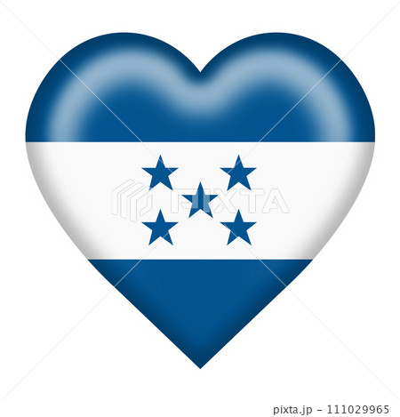 Honduras flag heart button isolated on white with clipping path Honduras flag heart button isolated on white with clipping path 111029965