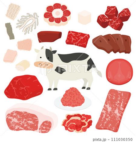 牛肉のイラストセット 111030350