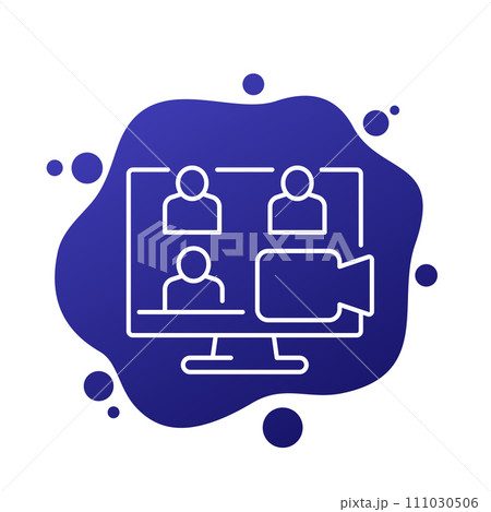 group video call line icon for web and apps group video call line icon for web and apps 111030506
