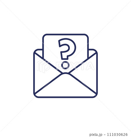 request mail line icon on white 111030626
