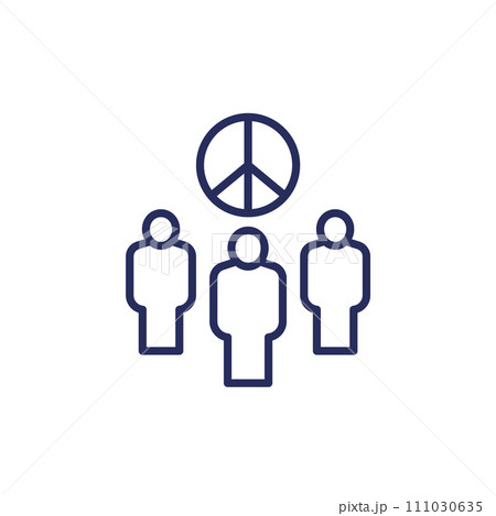 pacifism, pacifist movement line icon 111030635