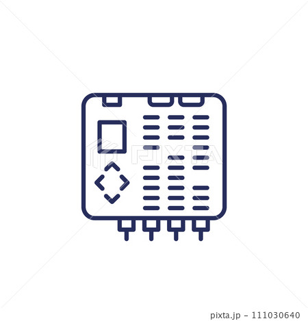 PLC line icon, Programmable logic controller PLC line icon, Programmable logic controller 111030640