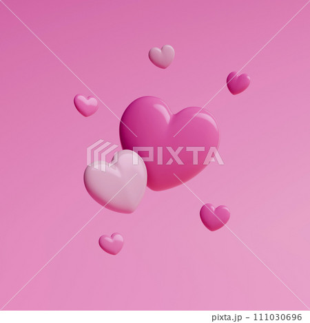 Various heart shapes to convey love with your heart for a happy Valentine's Day. 111030696