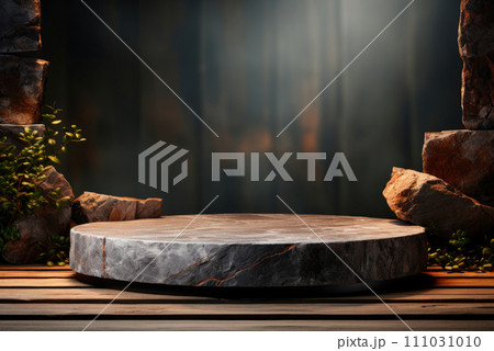 Stone podium for the demonstration of eco-products Stone podium for the demonstration of eco-products 111031010
