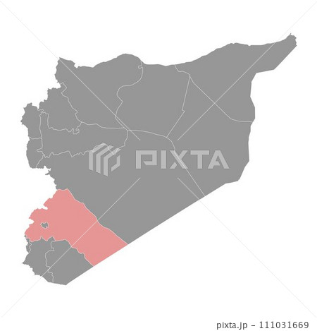 Rif Dimashq Governorate map, administrative division of Syria. Vector illustration. 111031669