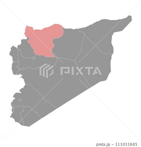 Aleppo Governorate map, administrative division of Syria. Vector illustration. 111031685