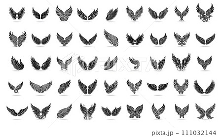 A collection of classic, modern and celtic-style vector wings 111032144