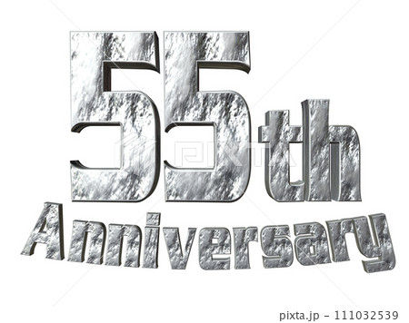 3DCG文字「55th Anniversary/55周年」シルバー,銀 3DCG文字「55th Anniversary/55周年」シルバー,銀 111032539