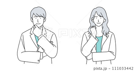 白衣を着た医師の人物イラスト 111033442