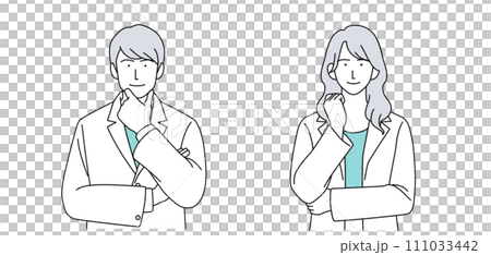 白衣を着た医師の人物イラスト 111033442