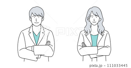白衣を着た医師の人物イラスト 白衣を着た医師の人物イラスト 111033445