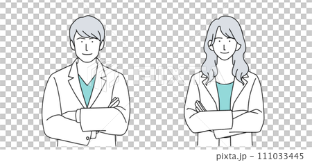 白衣を着た医師の人物イラスト 白衣を着た医師の人物イラスト 111033445