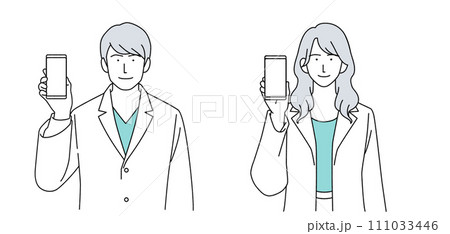 白衣を着た医師の人物イラスト 白衣を着た医師の人物イラスト 111033446