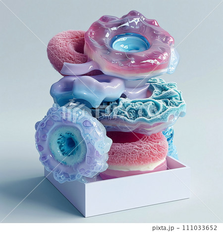 Artistic Display of Donuts and Scrubbers, AI Generated Artistic Display of Donuts and Scrubbers, AI Generated 111033652