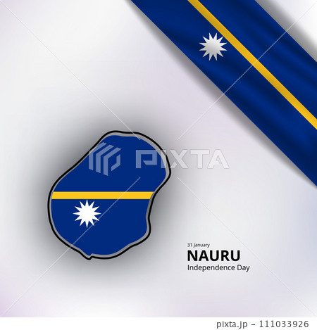 happy independence day of nauru, map, flag 111033926
