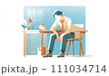 疲労感を感じてうなだれるサラリーマンの男性 111034714