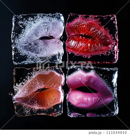 Icy Kiss of Passion - Frozen Beauty Unleashed, AI Generated 111034910